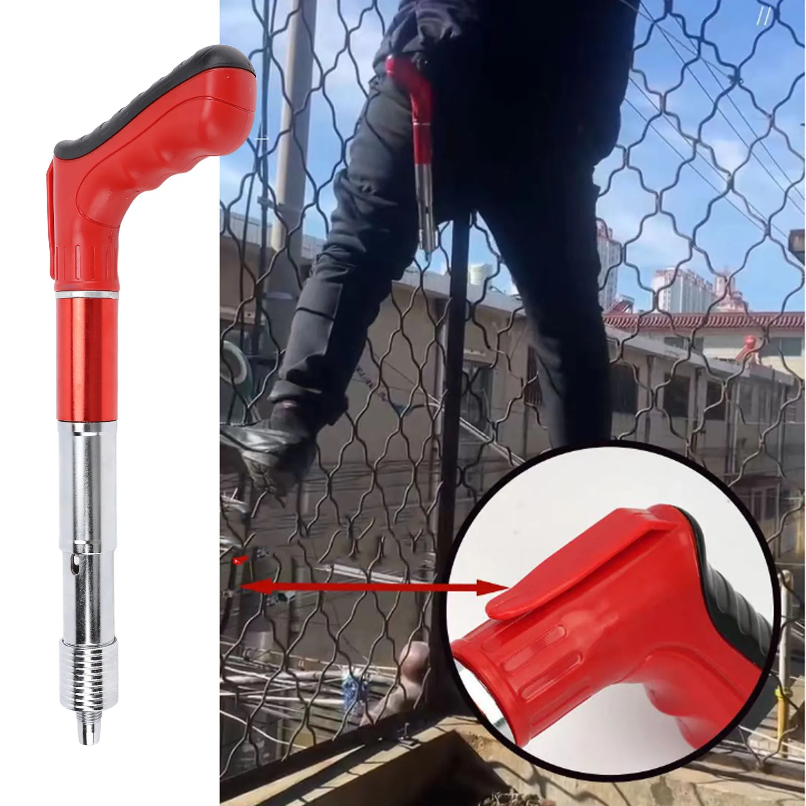 Pistol Paku Mini Manual Baja 5 Lipat Peredam Suara Rumah Tangga Ketahanan Tinggi Pistol Paku Dinding Otomatis Penghilang Debu untuk Beton