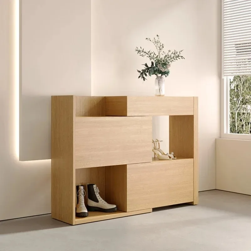 Beauty Wooden Shoe Cabinets Narrow Vertical Living Room Organizers Fashion Safe Shoe Cabinets Display Sapateira Trendy Furniture