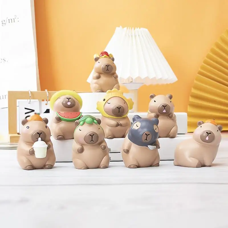 1/8Pcs Set New Capybara Blind Box Toys Cute Anime Animal Figure Kawaii Design Cartoon Model Toy Surprises Box Xmas Birthday Gift