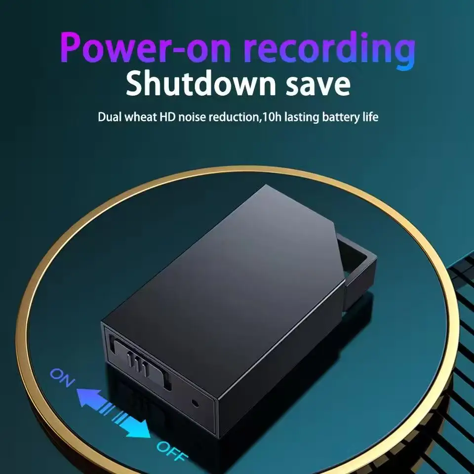 Mini Voice Recorder – Smart Voice-Activated Ultra-Thin Mini Digital Audio Recorder with One-Click Recording, Noise Reduction,