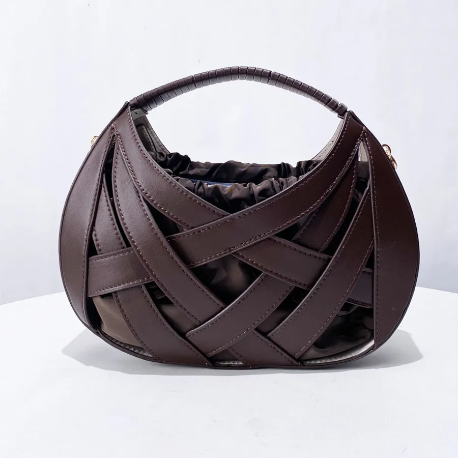 

2025 New Women's Single Shoulder Bag Trendy Dumpling Shape Underarm Moon Tooth Bag Street Style PU Material Medium Size