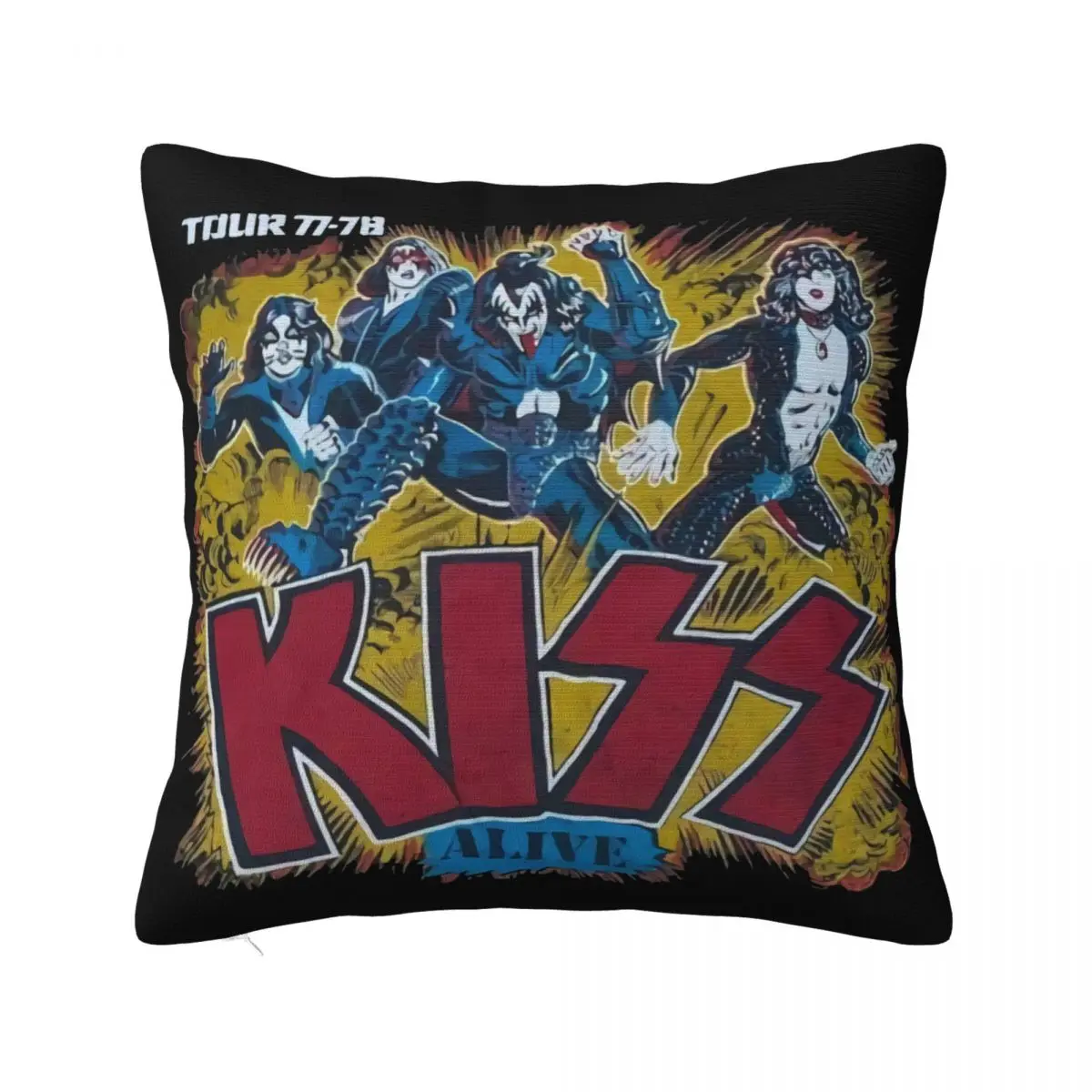 1977 78 Kiss Vintage Concert Tour Rare Rock Band Mens S M L 234Xl Av109 Pillow Case