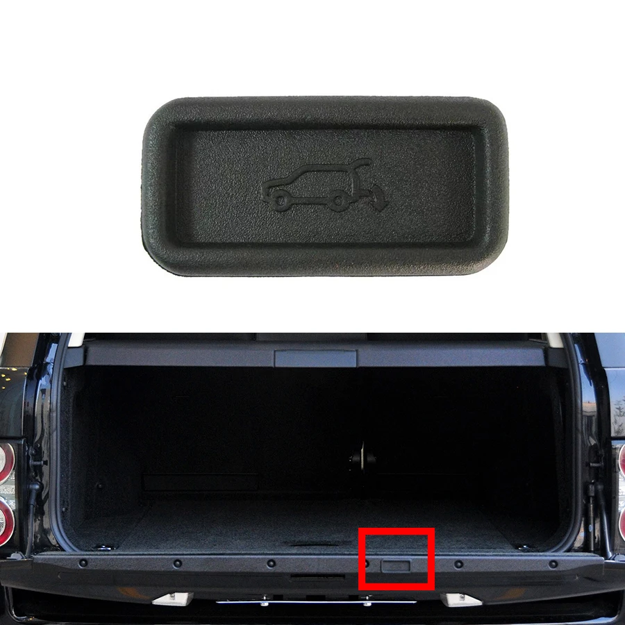 Wooeight 1Pc LR031833 Black Rear Lower Tail Gate Release Rubber Button Cover Fit For Land Rover Range Rover Executive 2010-2012