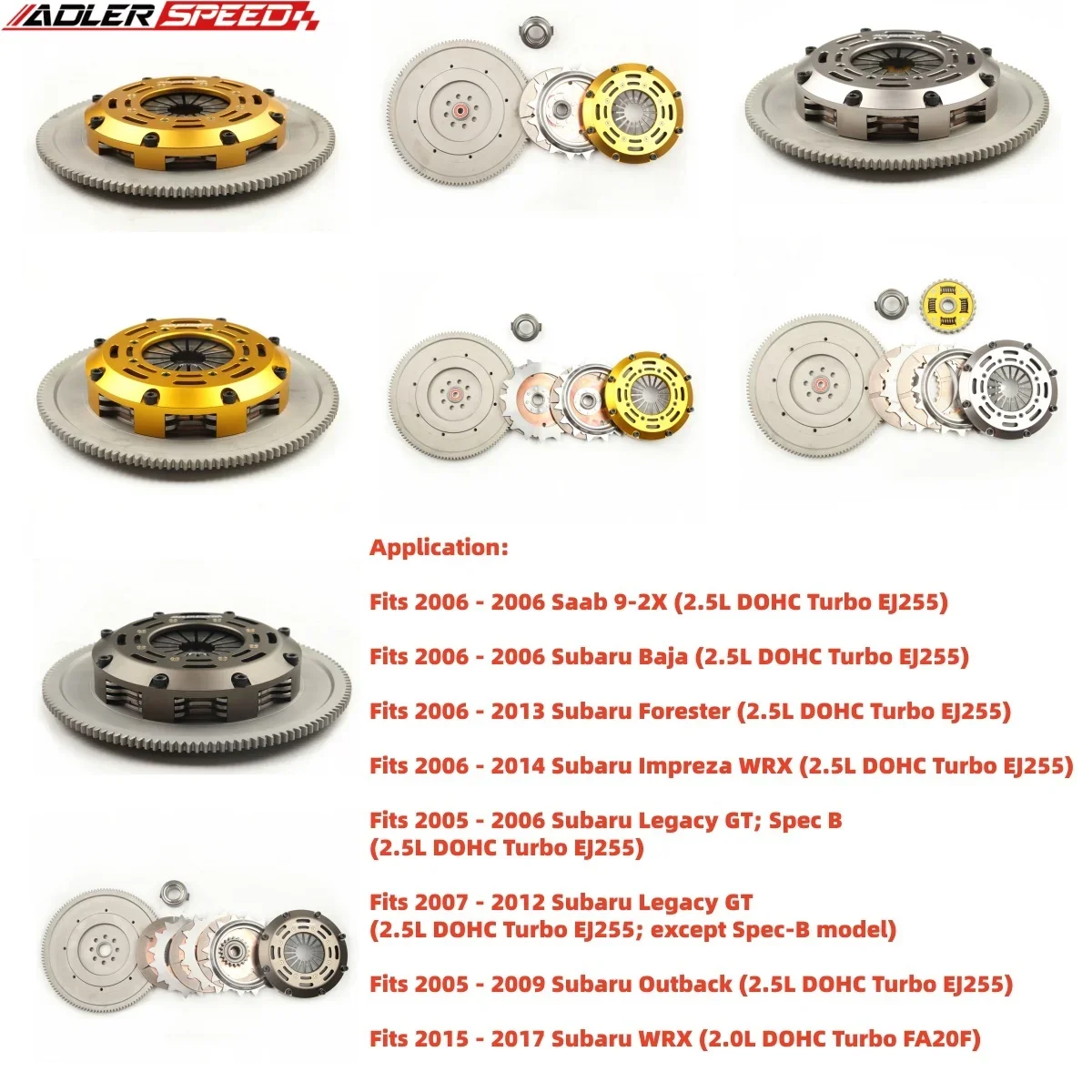 For Saab 9-2X/Subaru Baja/Forester/Impreza WRX/Legacy GT/Outback EJ255/FA20F ADLERSPEED Sprung/Racing Single/Twin/Triple Disc