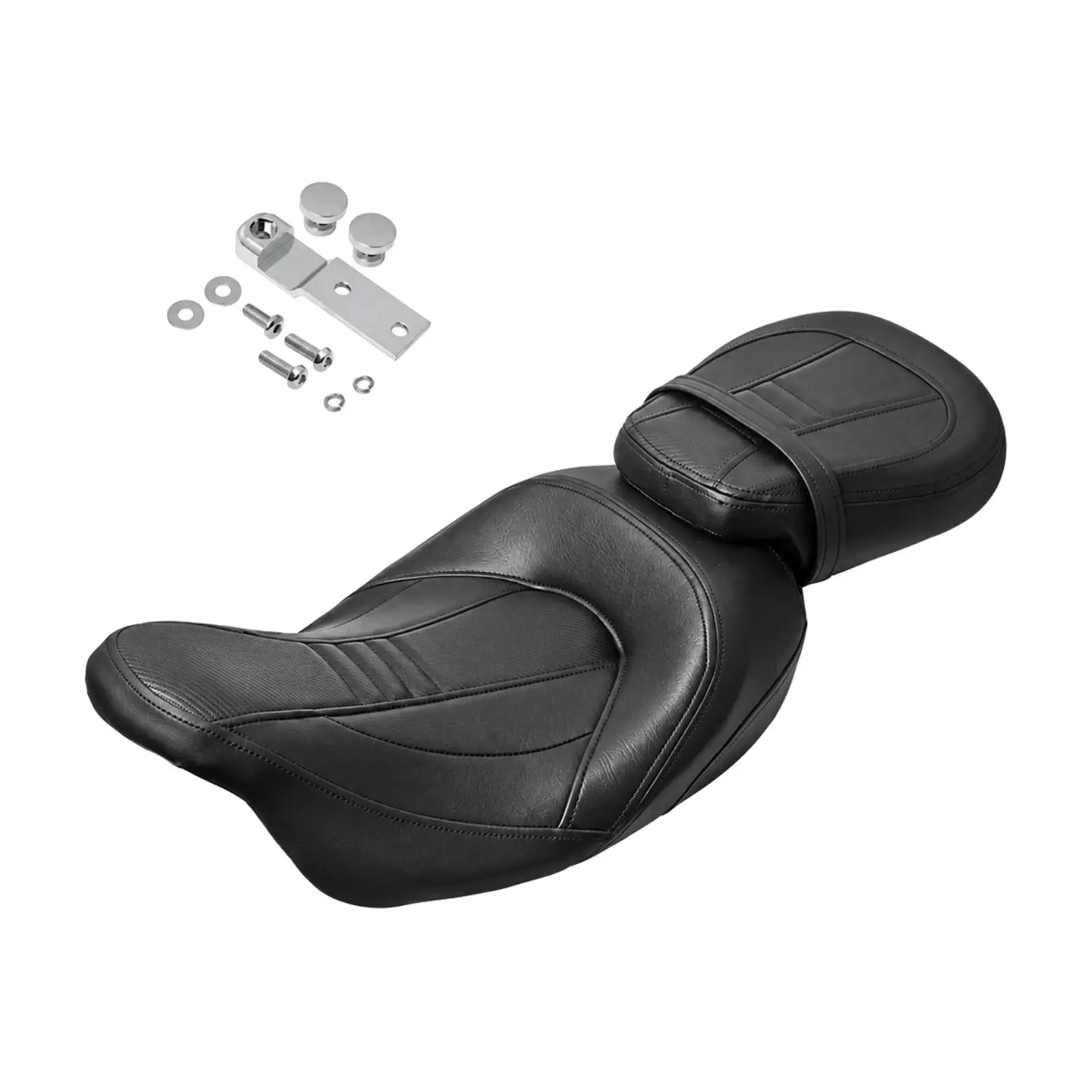 Motorcycle Traveling Replacement Seat Supportive Two-up Driver Passenger Motorcycle Seat Comfortable for DIY Garage Mechanics,