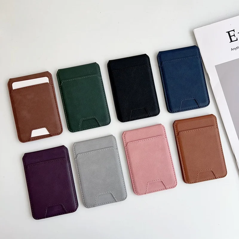Ultradünnes multifunktionales Leder für Magsafe, magnetischer Kartenhalter für iPhone 12 13 14 15 16 Pro Max, Telefon-Bankkarte, Brieftaschen-Abdeckung