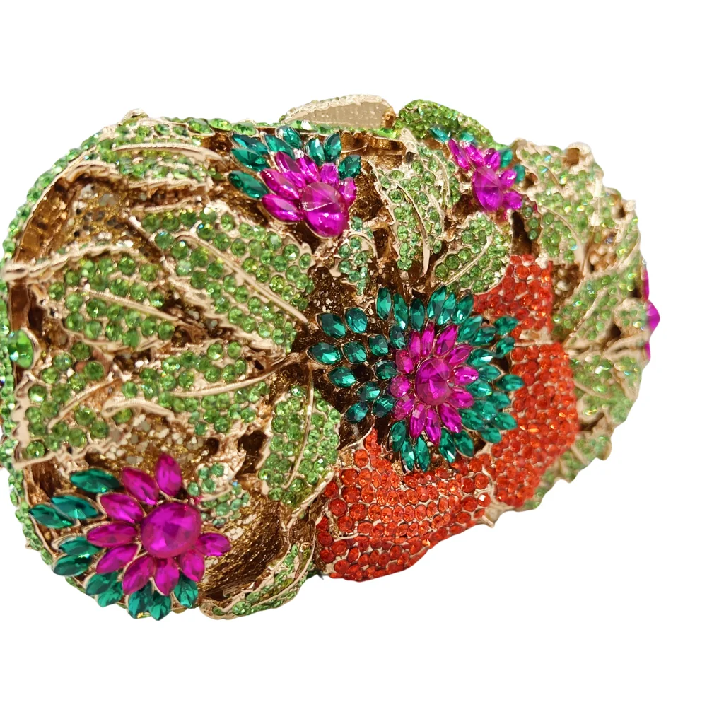 Colorful Flower Fancy Custom Evening for Women Rhinestone Bags Pearl Party Bling Purse Crystal Diamond Clutch Bag