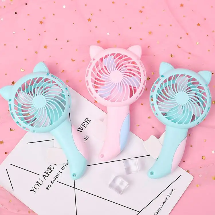 Portable Hand Pressure Fan Mini Handheld Fan Without Battery Cartoon Fan Summer Air Cooler Travel Home Fan Cute Cat Hand Fan