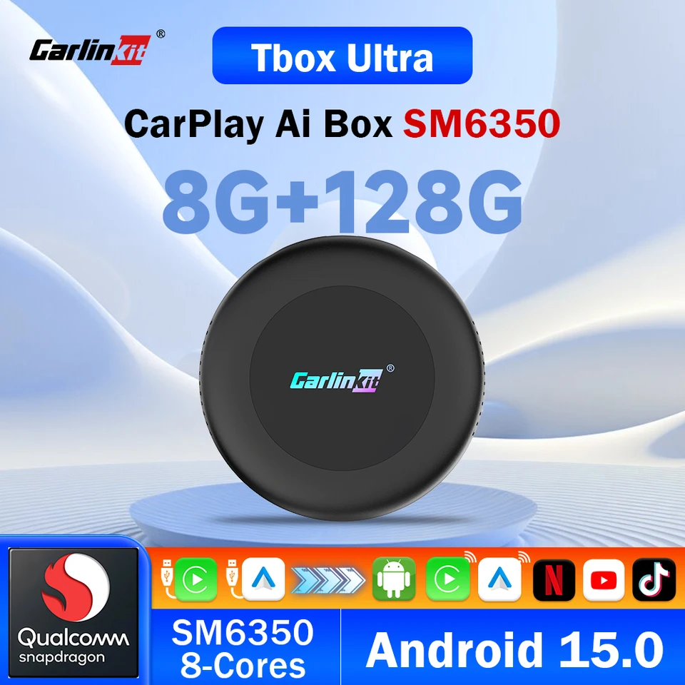 CarlinKit CarPlay Ai Box Android 15 Ultra2 SM6350 8GB+128GB Smart
