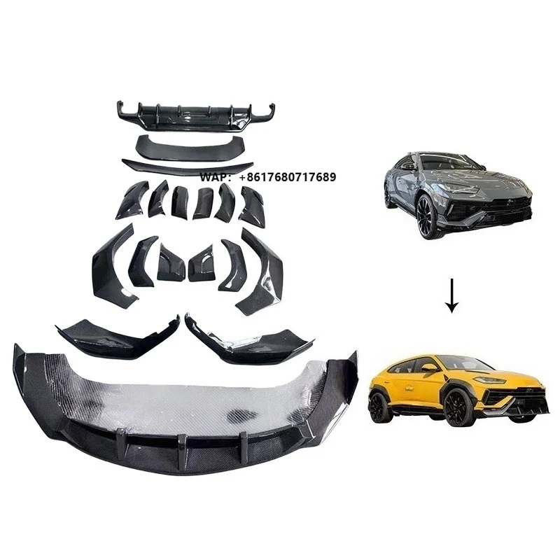 Dry Carbon Fiber Body Kit for  Urus S 2023 2024 2025 V Style Front Lip Rear Diffuser Fender Flares Spoiler Tuning Kit