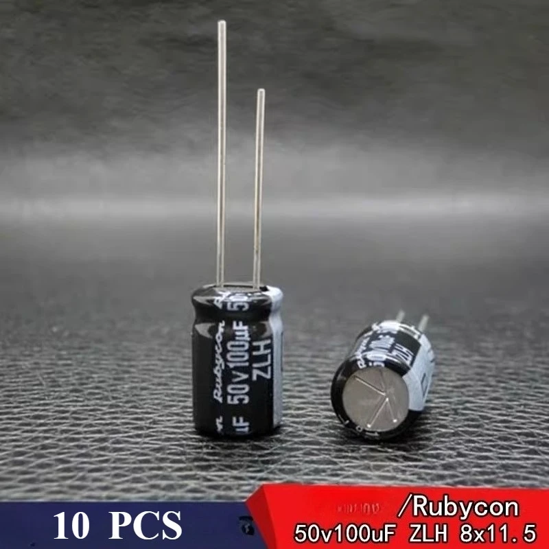 (10pcs) RUBYCON  ZLH 50v100uF  8*11.5mm 100uf50v Through Hole  Aluminum Electrolytic Capacitor Fixed Capacitor