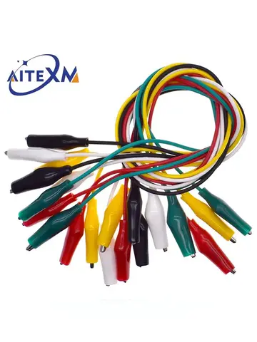 1Set / 10PCS Alligator Clips Electrical DIY Test Leads Alligator Double-ended Crocodile Clips Roach Clip Test Jumper Wire 46CM