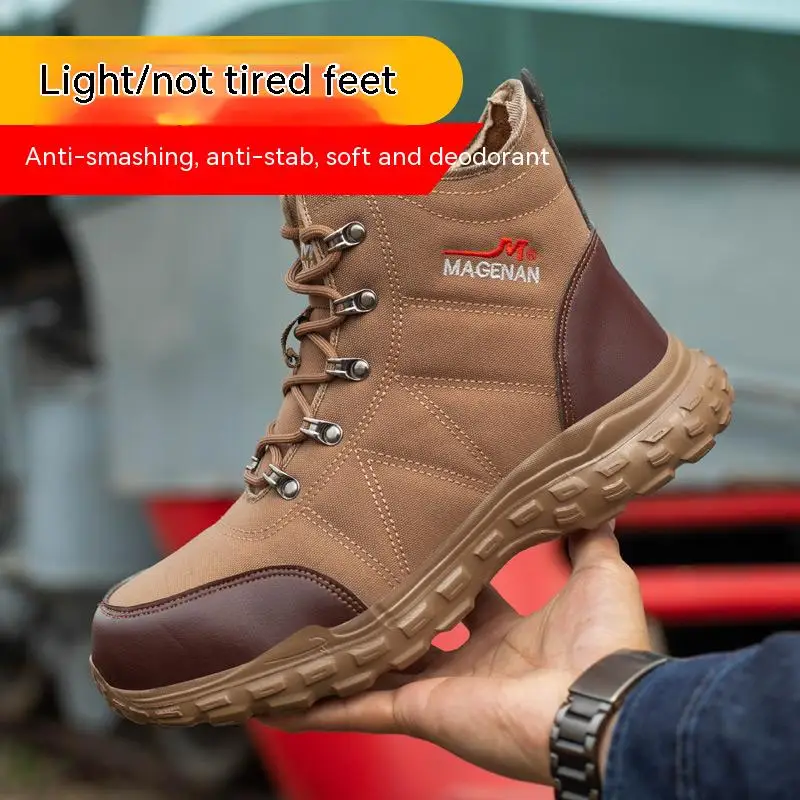 Safety Shoes Men With Steel Toe Cap Anti-smash Comfortable Men Work Shoes Sneakers Light Puncture-Proof Indestructible Shoes