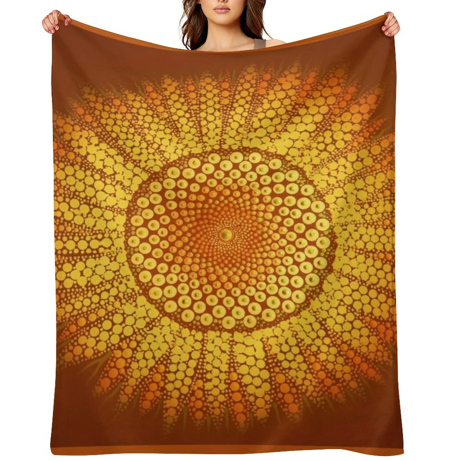 

I Spotted a Sunflower in Gold Throw Blanket Thins Summer Beddings Designers Decorative Sofas Blankets