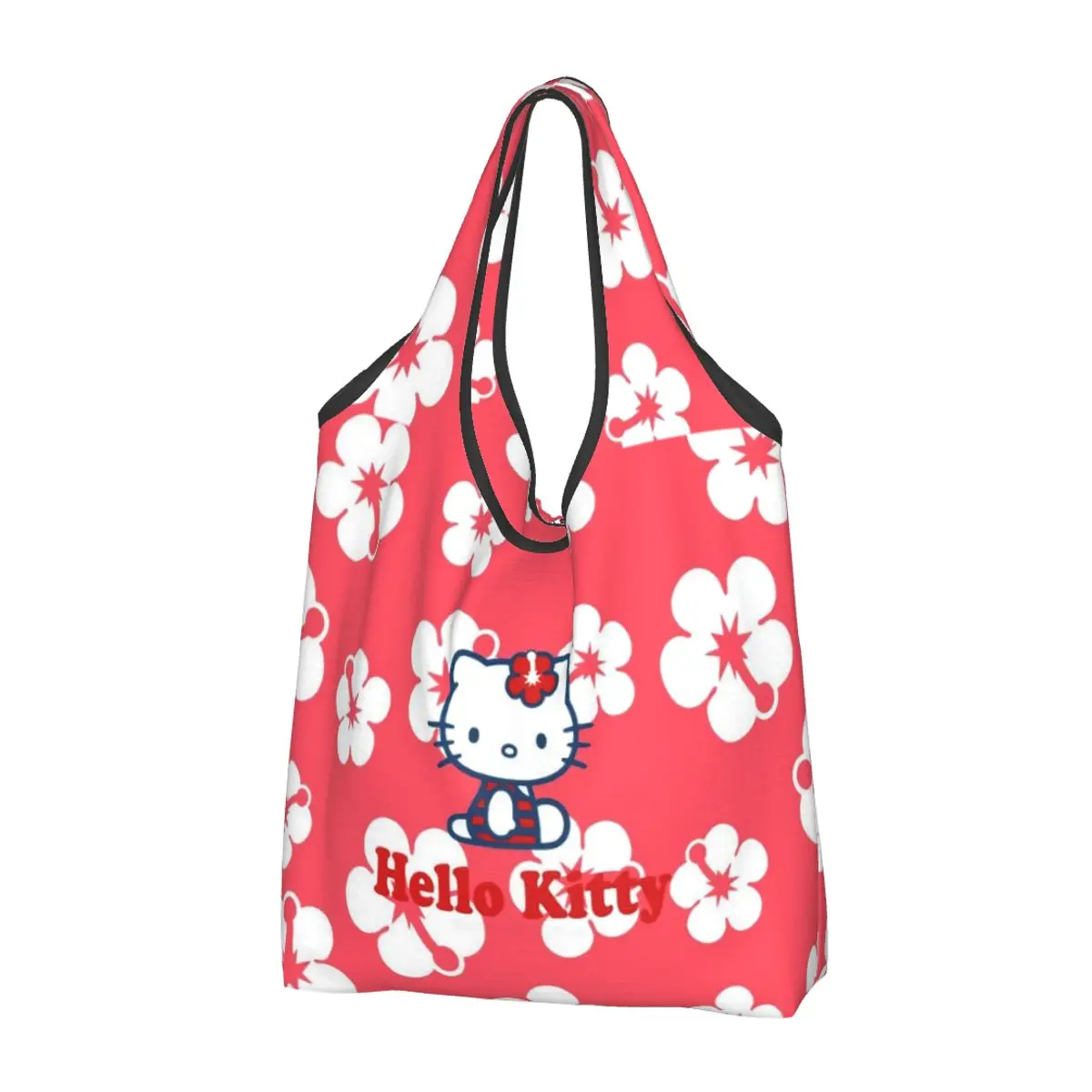 Kawaii Sanrio HelloKitty Cartoon Shopping Bags Reusable Grocery Eco Bags Large Capacity Recycling Bags Washable Handbag