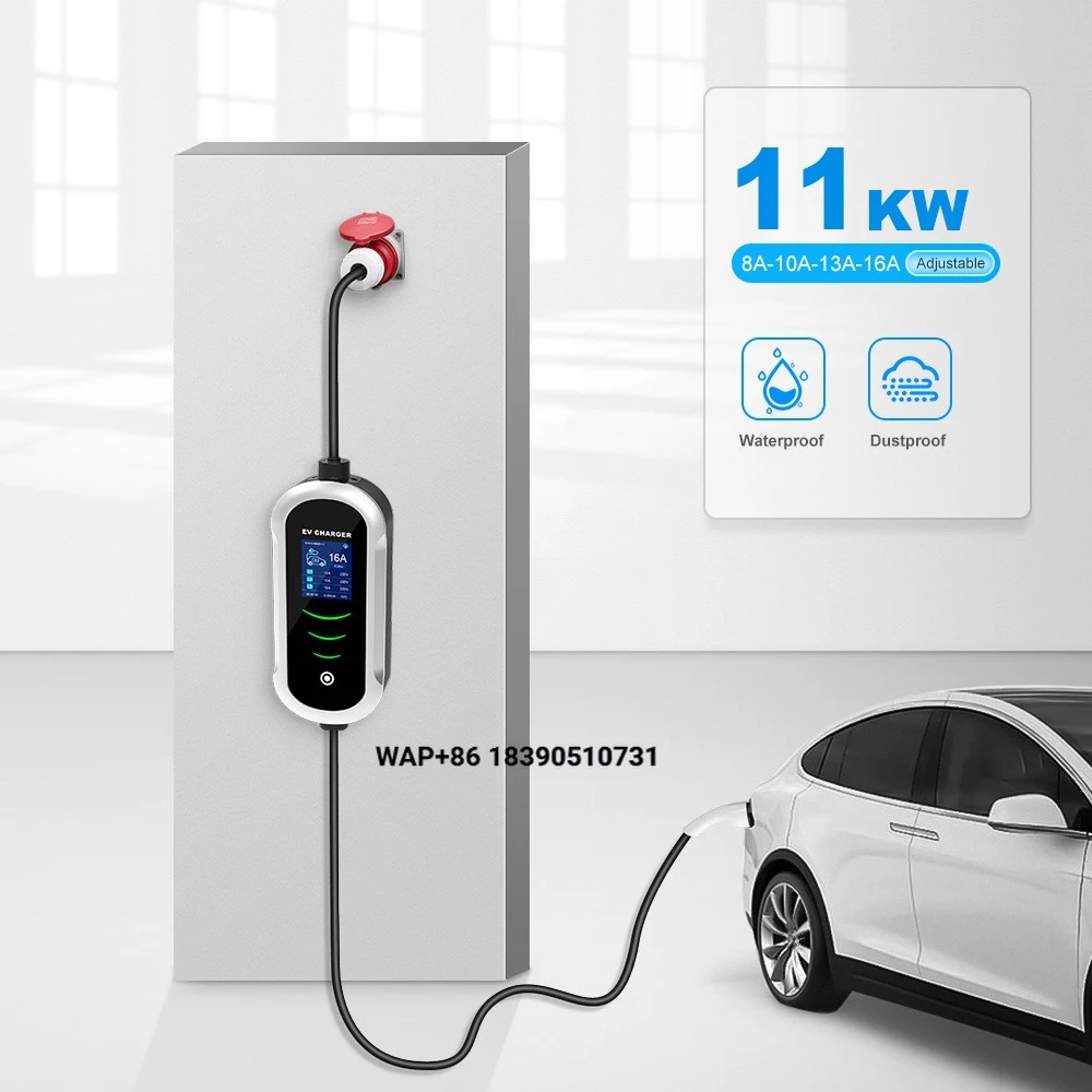 

Type2 11kw Portable Ev Charger 11kw Ev Charger 3 Phase Electric Car Charger 220v Wallbox 11kw Type 2 Charging Station