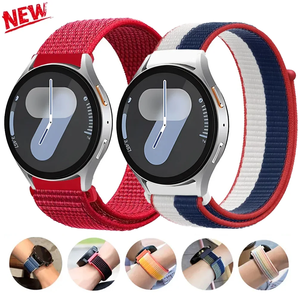 20mm 22mm Nylon Strap for Samsung Galaxy Watch 7/6/5/4 44mm 40mm Sports Bracelet Wristband for Redmi Watch 5 Lite 5 Active Band