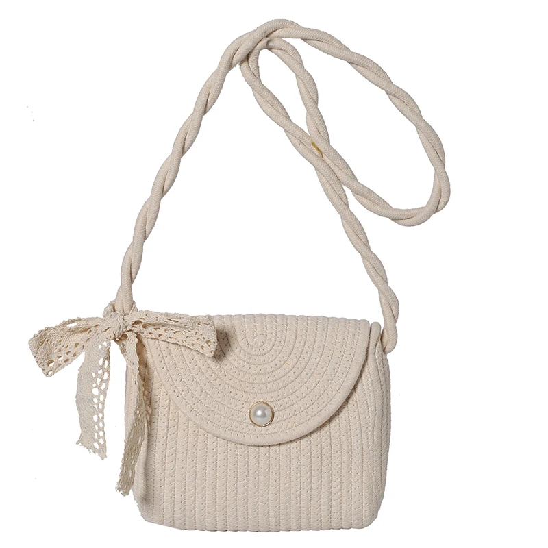 Saco de praia com laço para mulheres, bolsa de ombro com laço bonito, estilo pastoral, para piquenique e férias