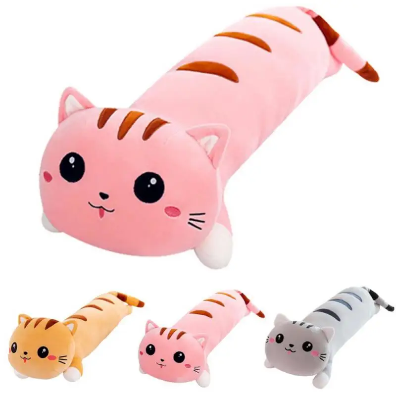 110cm carino peluche cuscino morbido gatto farcito cuscino cartone animato gigante sonno abbraccio gattino cuscino bambini giocattolo adulto casa letto Decor regalo