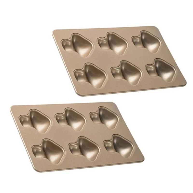 

Set of 2 Carbon Steel Muffin Baking Molds 6 Cavity Mushroom/Acorn Shaped Cake Pans Nonstick Bakewares for Dessert M76D