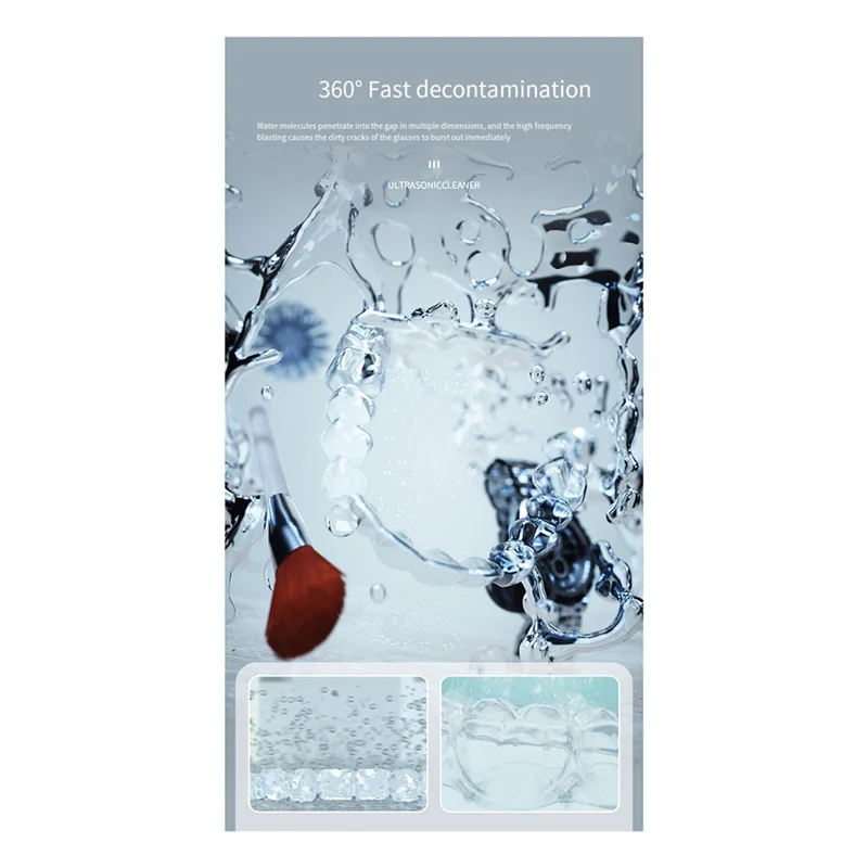 AED6-Ultrasonic Cleaner For Dentures, Professional Ultrasonic Cleaner Machine For All , Retainer, Aligner US Plug