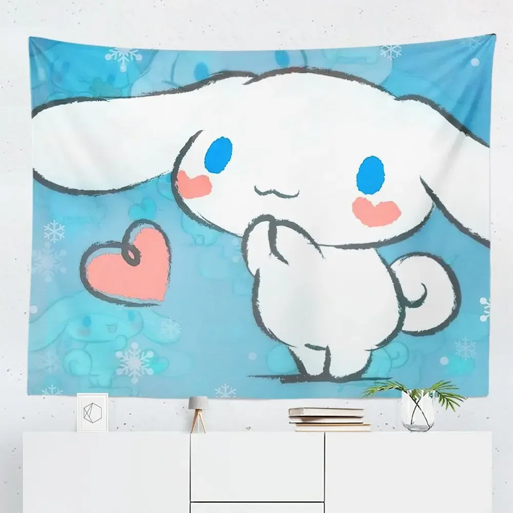 Sanrios Kuromi Mymelody kawaii Cartoon Tapestry Wall Hanging Girls Anime Wall Carpets yoga mat Room Dorm Decor Blanket Wall Rugs