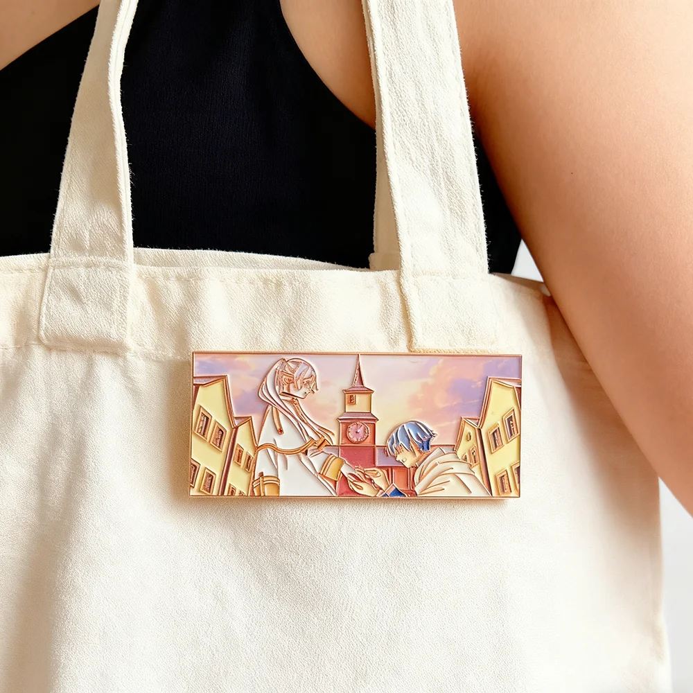 هيميل اقتراح فريرين المينا بروش جديد انمي ياباني زوجين دبوس للنساء الرجال على ظهره شارة التلبيب كوميك كون تأثيري مجوهرات #3