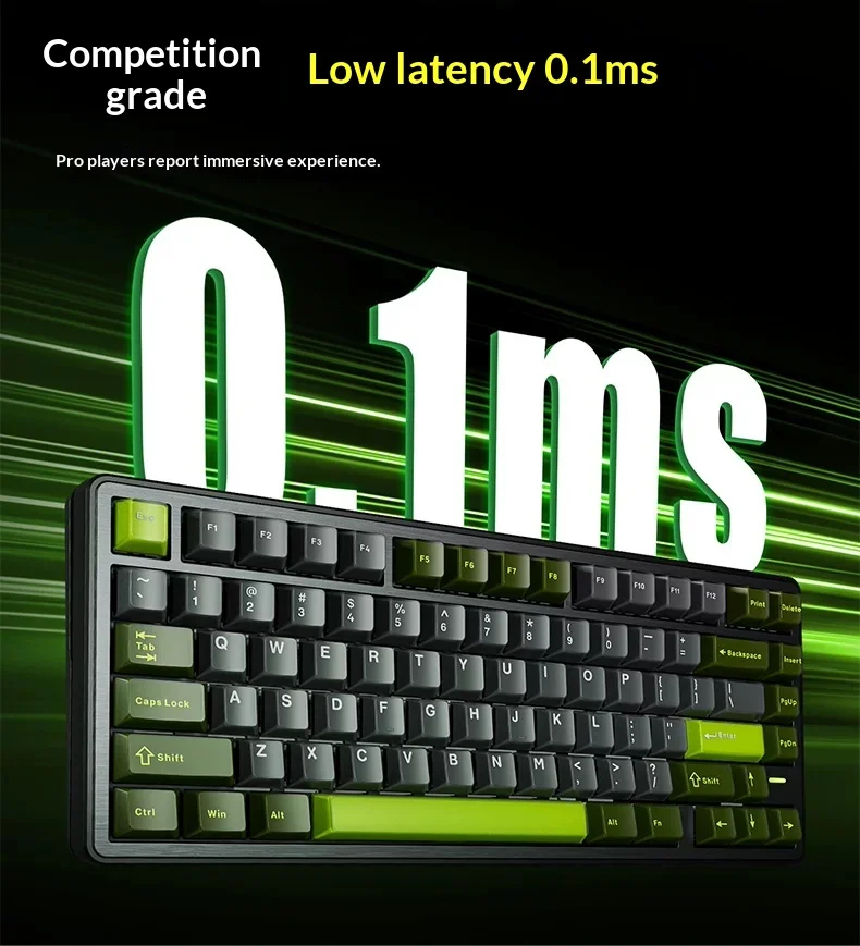 VGN Neon 75 Pro Wireless Keyboard Three Mode Connection E-sports Keyboard 16K Polling Rate 0.1ms Ultra-Low Latency For Gifts