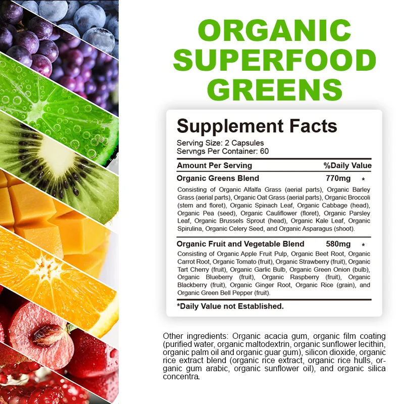 Organic Superfood Greens - Antioxidant, Digestive Support, Energy Boost