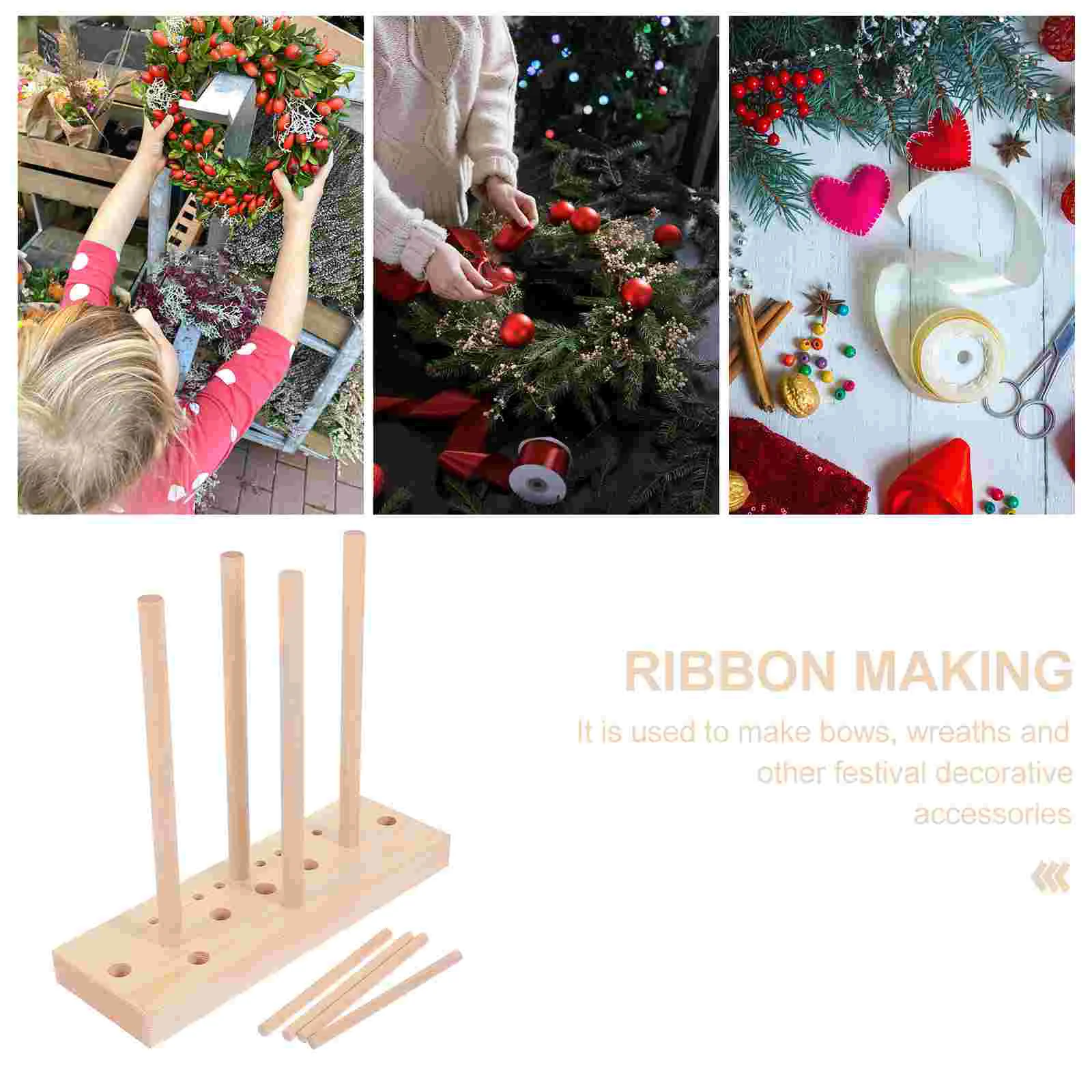 Bow Maker Colorful Bows Bowknot DIY Supplies Making Tools Creative Ribbon Wreath Fixing Wooden Accessory Crafting