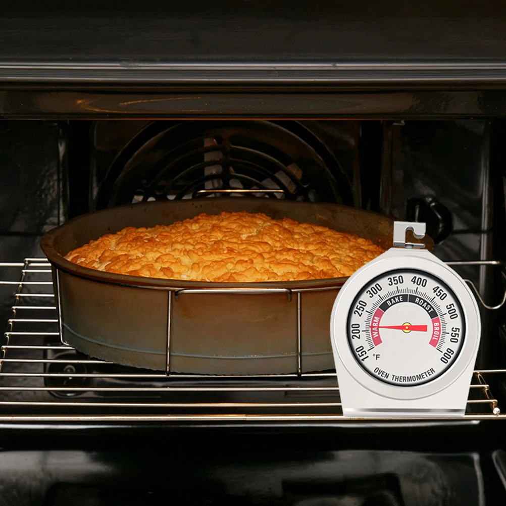 

1pc Food Thermometer High Temp Resistant Glass Stainless Steel Kitchen Oven BBQ Large Dial Real Time Temperature for Home