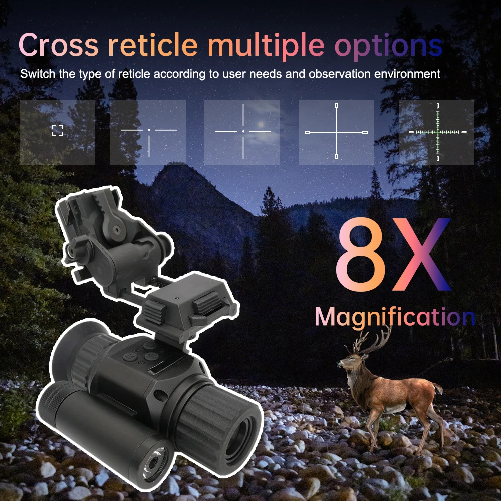 

Монокуляр ночного видения для шлема TMG10 PRO с пятью режимами изображения, тепловизионный прицел для охоты 640X512 (50 Гц)