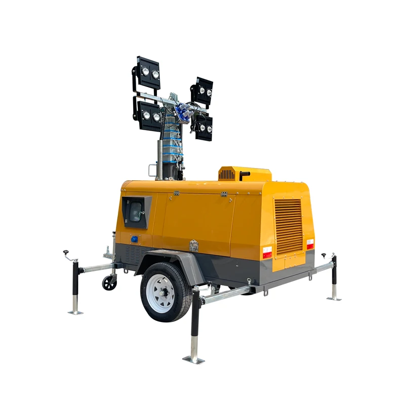 Nighttime Engineering Outdoor Construction Mobile Lighting Tower Elevated Lighting Mast Hydraulic Lifting Light Tower