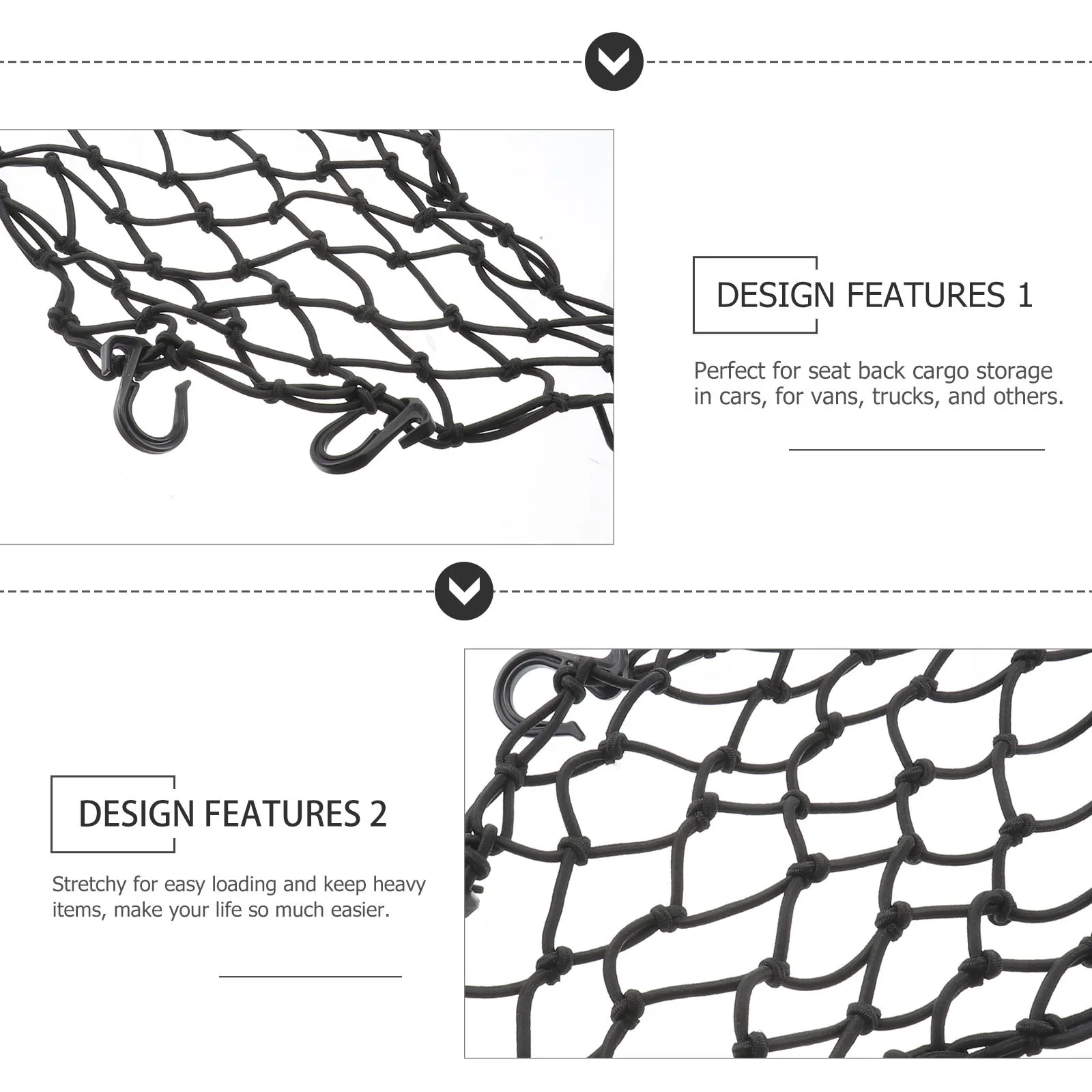 

Cargo Net Adjustable Stretchy Mesh For Suv Rear Car Net Van Truck Rear Seat Storage Organizer Heavy Duty Black