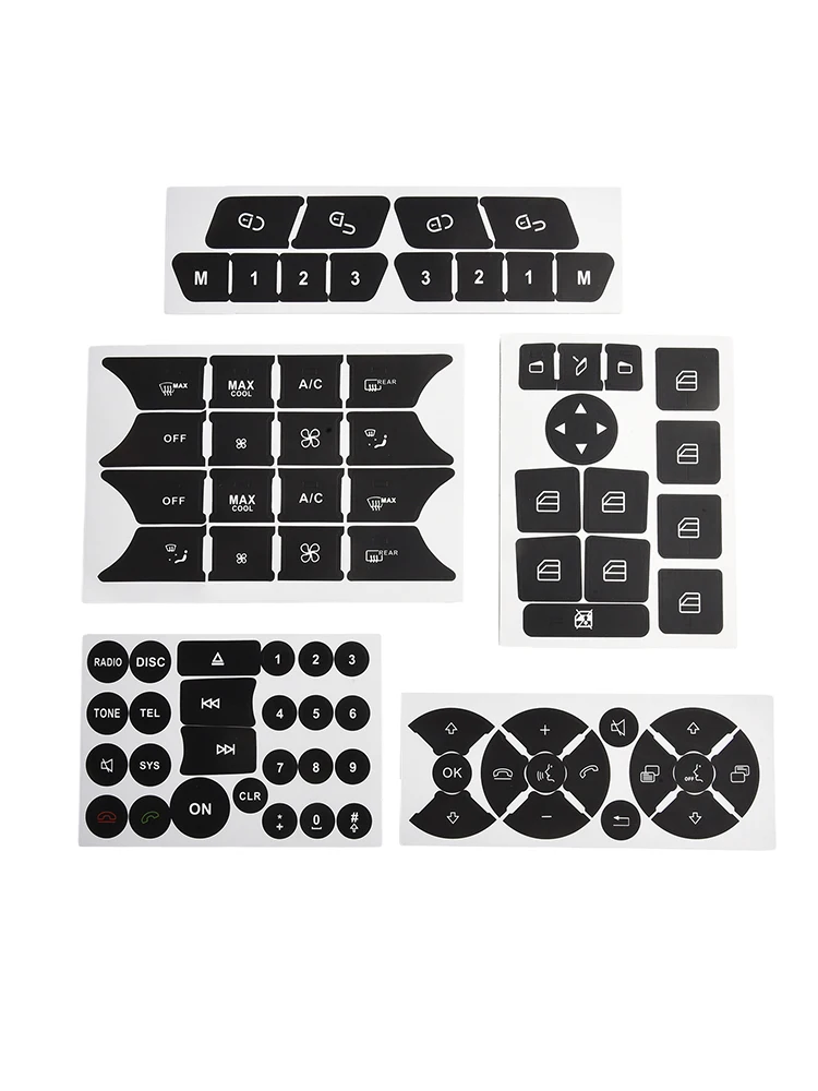 A C Radio Button Button Repair Sticker Black Overlay High Grade Material White Lettering Light Penetration Reduction