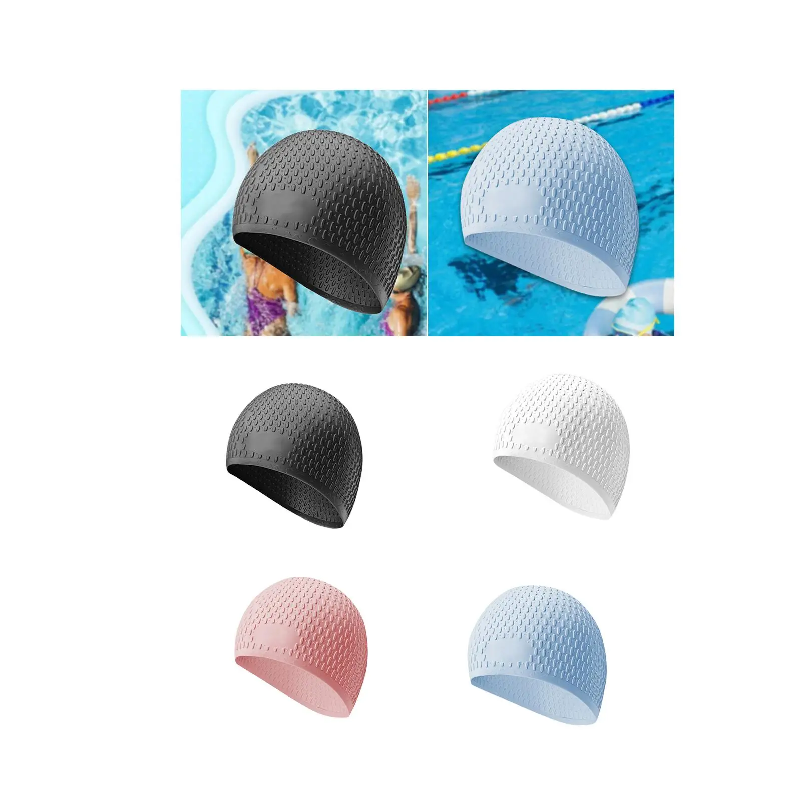 Swim Cap Elastic Training Women Men Comfortable for Long and