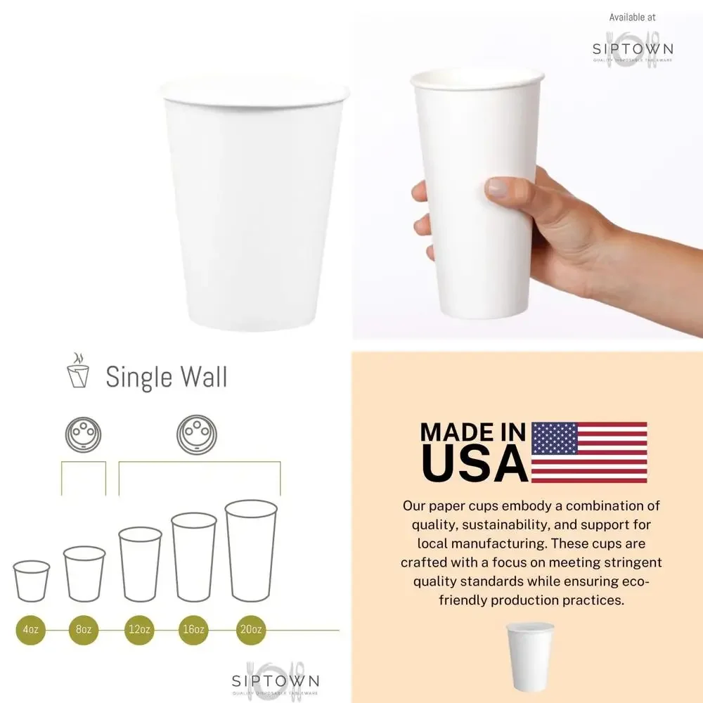 

Одноразовые бумажные стаканчики для кофе, 12 унций, 1000 штук, герметичные, безопасные для горячих напитков