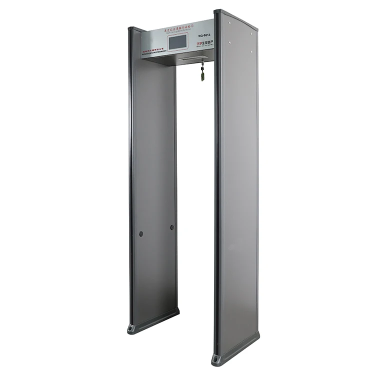 Pass Through the Metal Detector Archway, Security Gate Frame With a Face Identification System