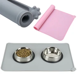 Alfombrilla de silicona antiadherente para perro, bandeja para fuente de mascota, cuenco para gato, almohadilla impermeable para comida, almohadillas para beber de alimentación para mascotas, mantel individual de fácil lavado