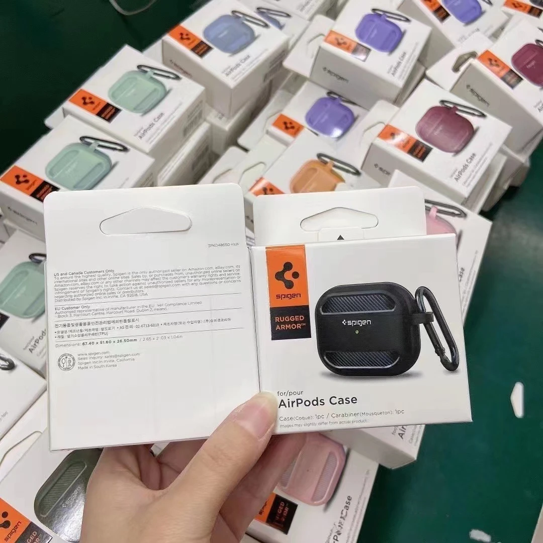 Etui na słuchawki Spigen z włókna węglowego do AirPods 1/2 3 Pro 2, dzielone etui TPU chroniące przed upadkiem i chroniące słuchawki. — zdjęcie produktu 5