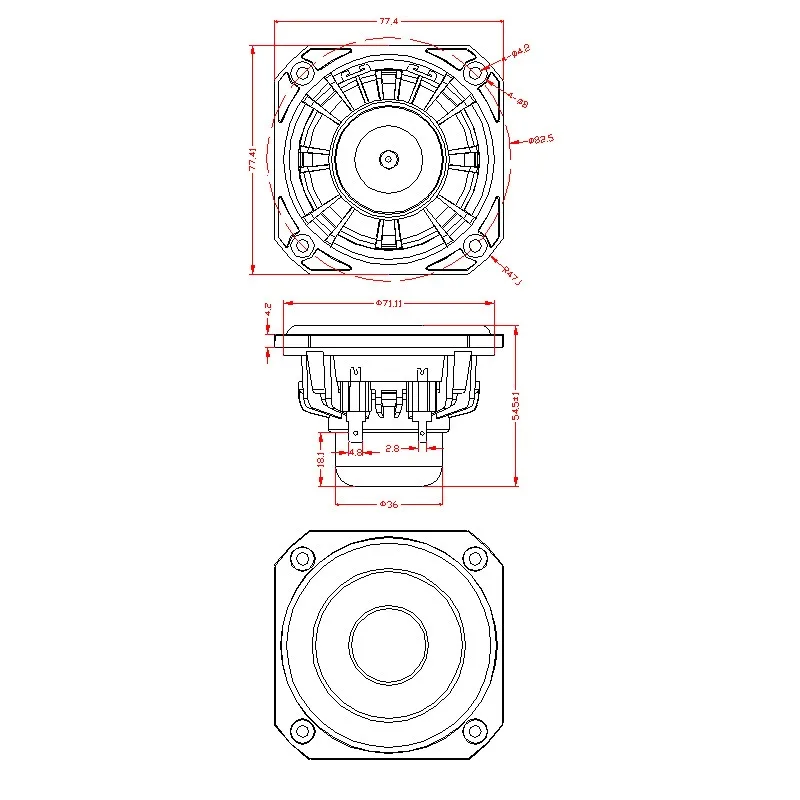 3 Inch Waterproof High Quality Speaker Unit, High Fidelity Loudspeaker with 8 Ohm Impedance 25W Power for Home Sound System