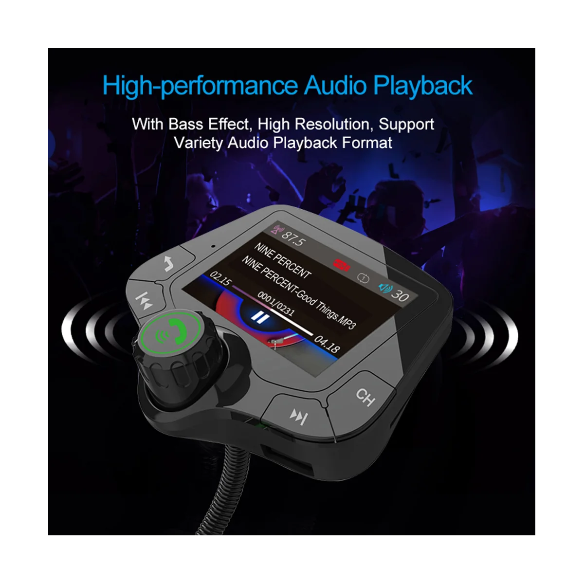 G24 FM Transmitter Car Bluetooth Audio Receiver Car MP3 Player Universal Car