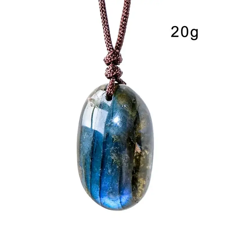 1pc Natural Crystal Labradorite Water Drop Pendant Polished Healing Moonstone Crystal Pendant Fashion Spiritual Jewelry Gift