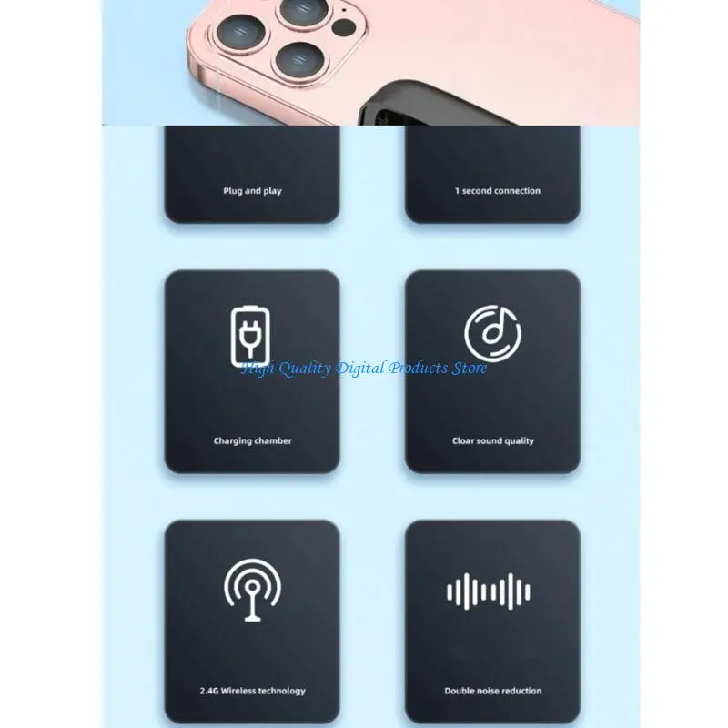 

U2JE Portable Wireless 20M Lavalier Microphone Transmitter Receiver Clip Video