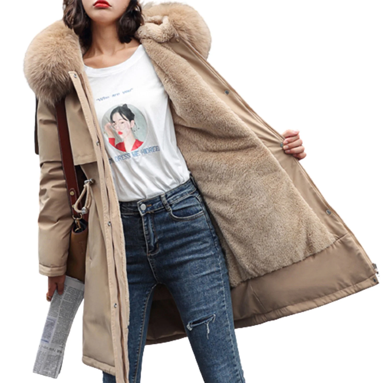 

Women's Winter Hooded Coat Warm Long Puffer Coat Parka with Hood for Cold Weather Outwear