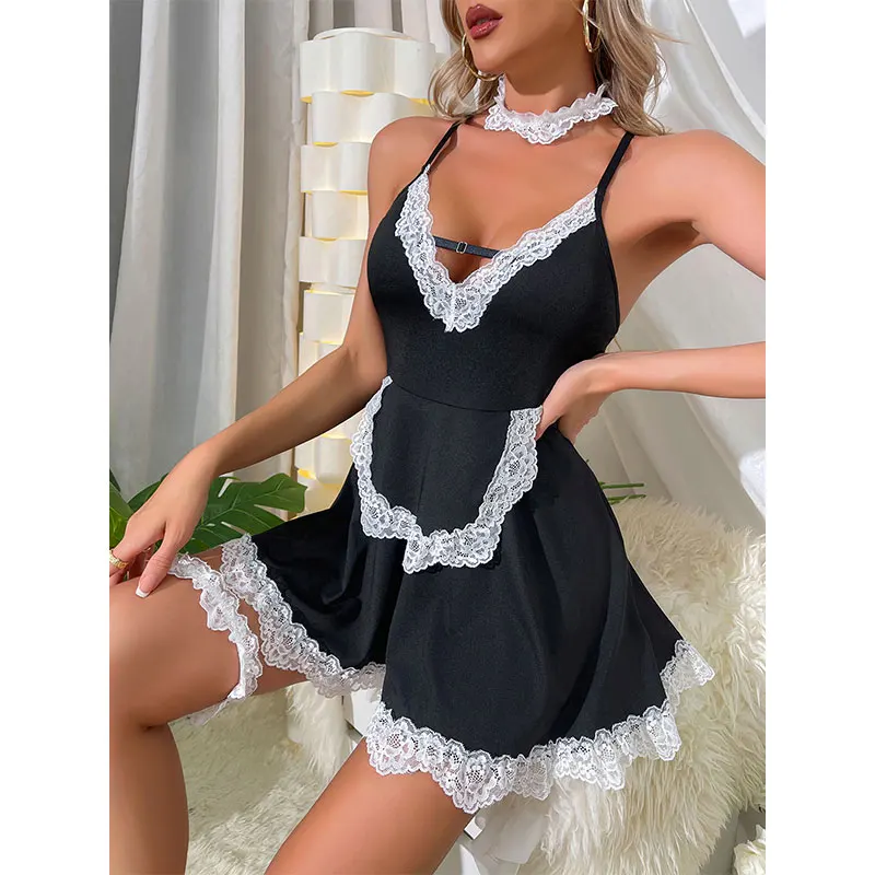 Erotic Underwear Porno Woman Maid Lingerie Sexy Dress Lingerie Cosplay Costumes Uniform Female Lenceria Sexi Role Play Outfit