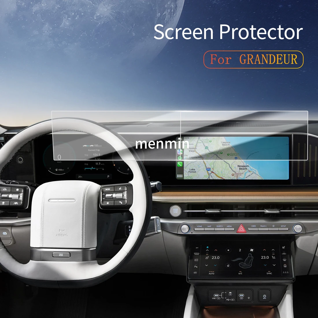 

Car Stickers Dash Carplay Mirror Screen Protector Display Tempered Glass Protective Film Vehicle For25 HYUNDAI GRANDEUR