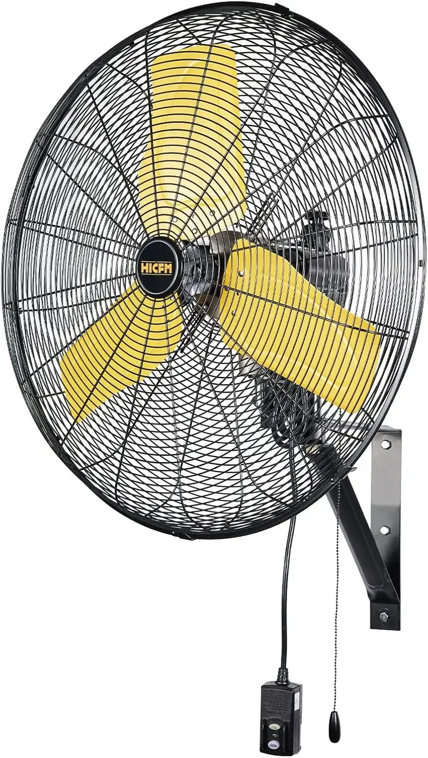 Wall Fan, 8900 CFM High Velocity Industrial Wall Mounted Heavy Duty Shop Fans with 3 Speed Settings 80° Oscillation for Outdoor