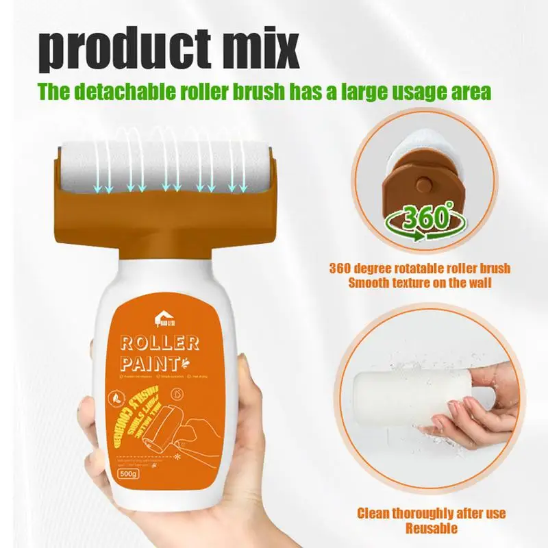 500g Painting Roller Quick Drying Roller Brush Wall Repair Small Roller Painting Tool Powerful Reusable Wall Paint Repair Tool