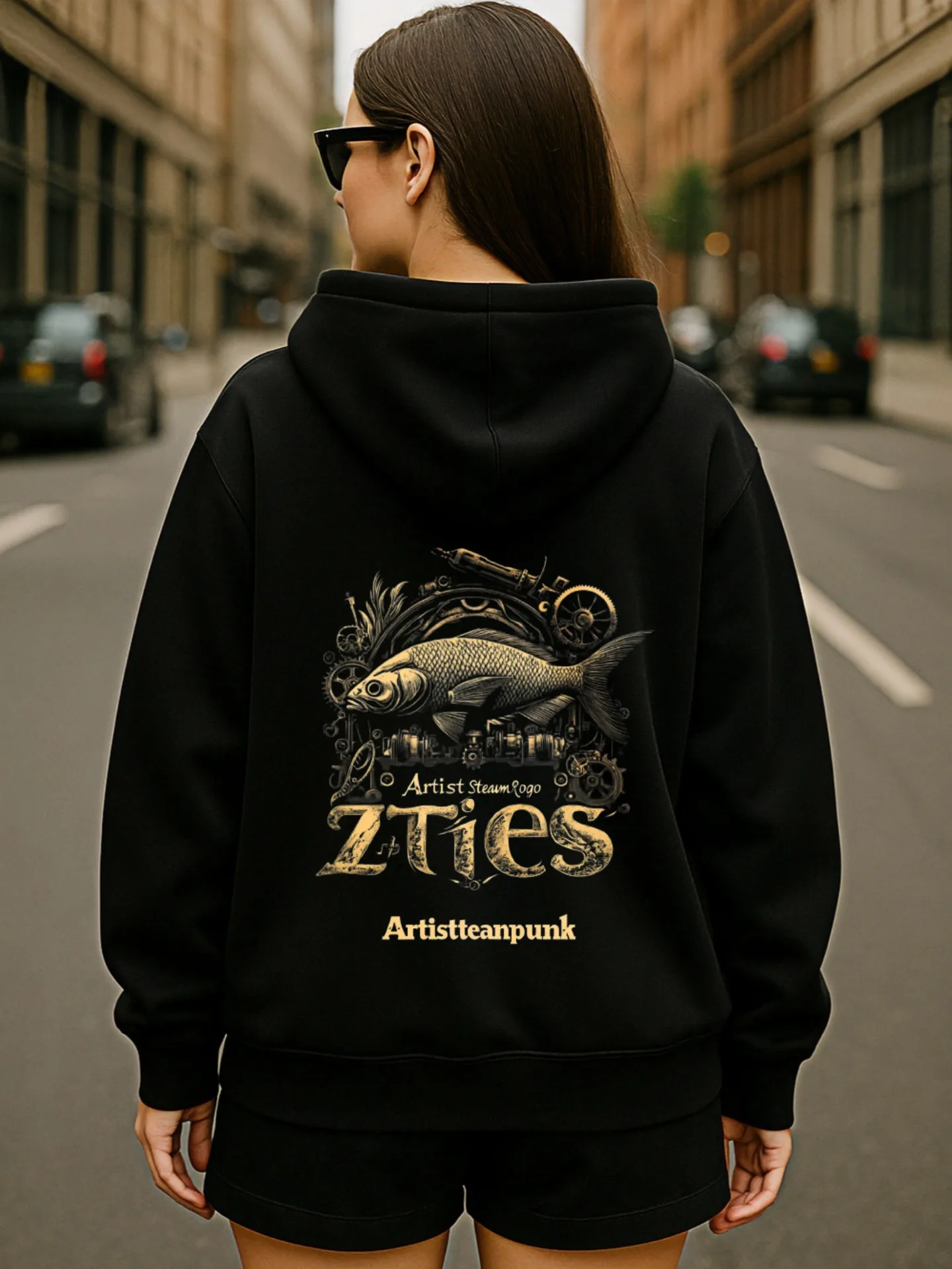 グラフィック パーカー レディース、ミニマリストな美的デザイン、グラフィック プリント、コットンブレンド、カジュアルな日常着、若い男性向け